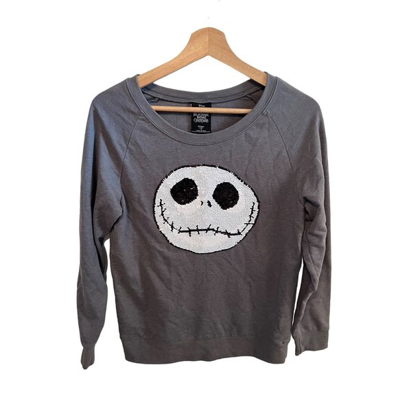 Disney Tops - Disney Nightmare Before Christmas Gray Long Sleeve Tshirt Women's Size Small Tee